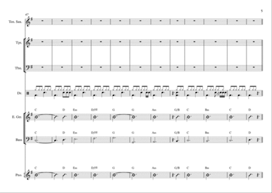 Oh Holy Night Contemporary Arrangement Piano, Vocal, Guitar scores gallery preview page 5