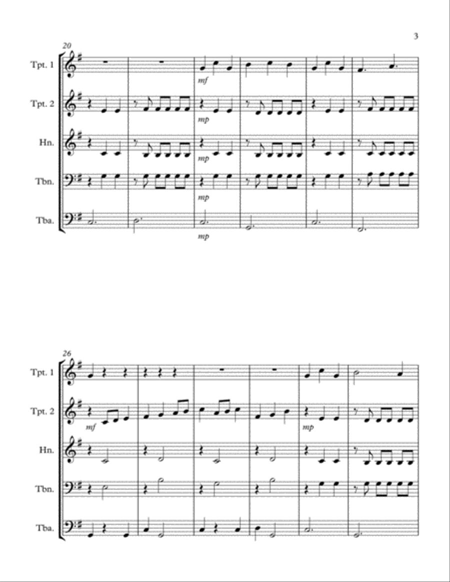 Theme and Variations: Cluck Old Hen Brass Ensemble scores gallery preview page 3