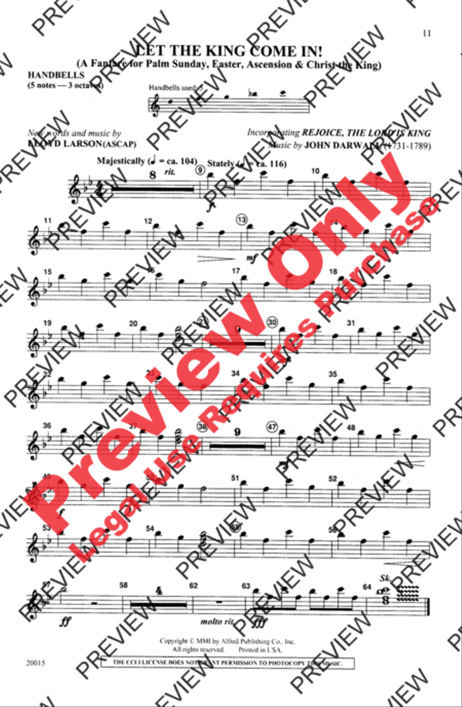 Let the King Come In! Let the King Come In! 4-Part scores gallery preview page 11