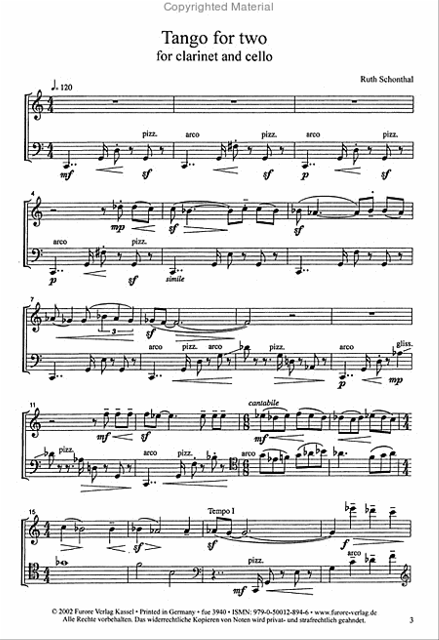Tango for two and Duo Tango for two and Duo Clarinet scores gallery preview page 2