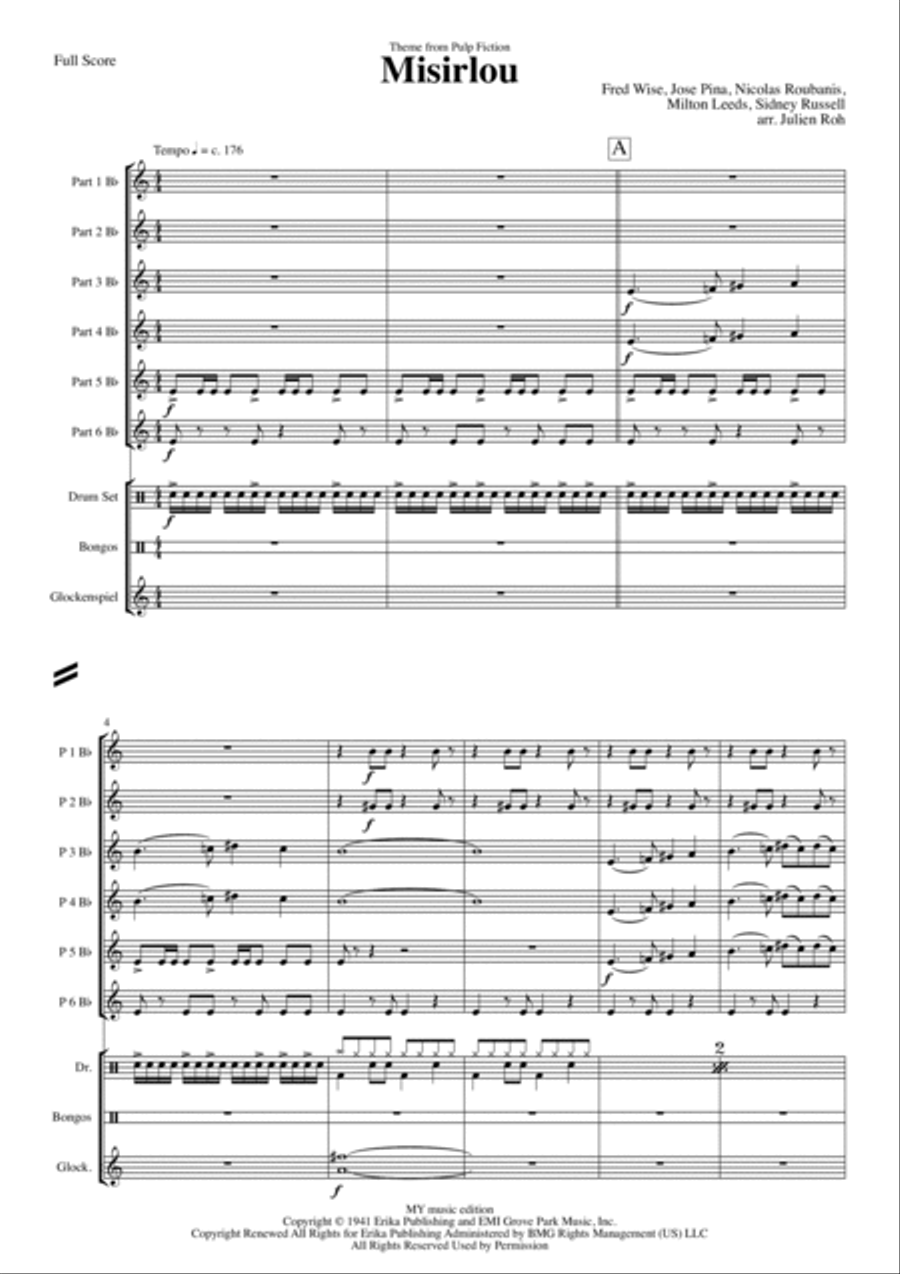 Misirlou Concert Band scores gallery preview page 1