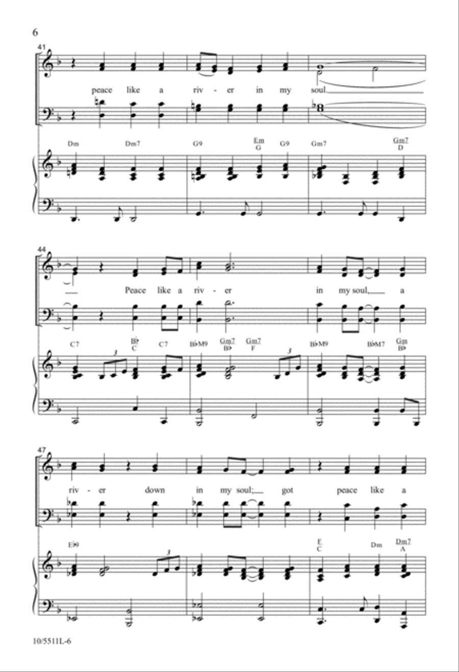 I've Got Peace Like a River 4-Part scores gallery preview page 6