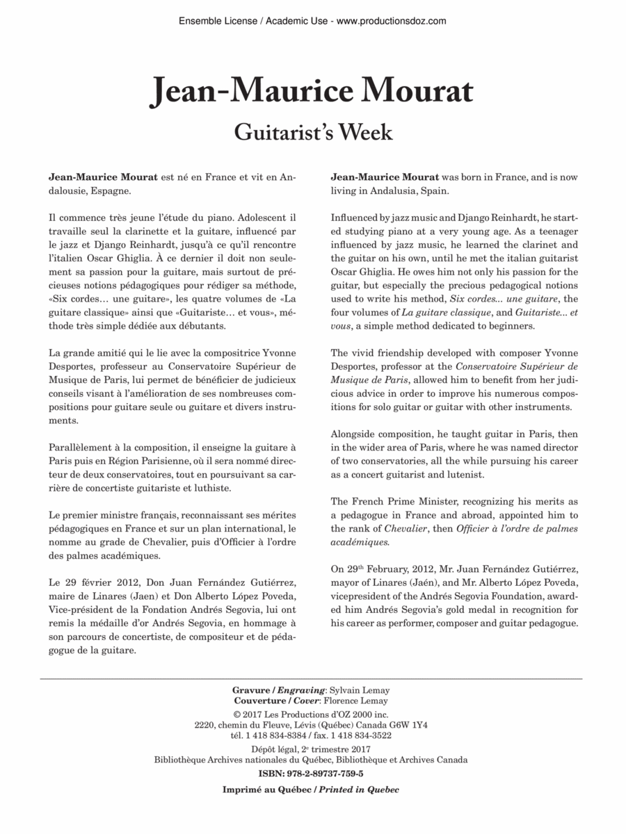 Guitarist’s Week Classical Guitar scores gallery preview page 1