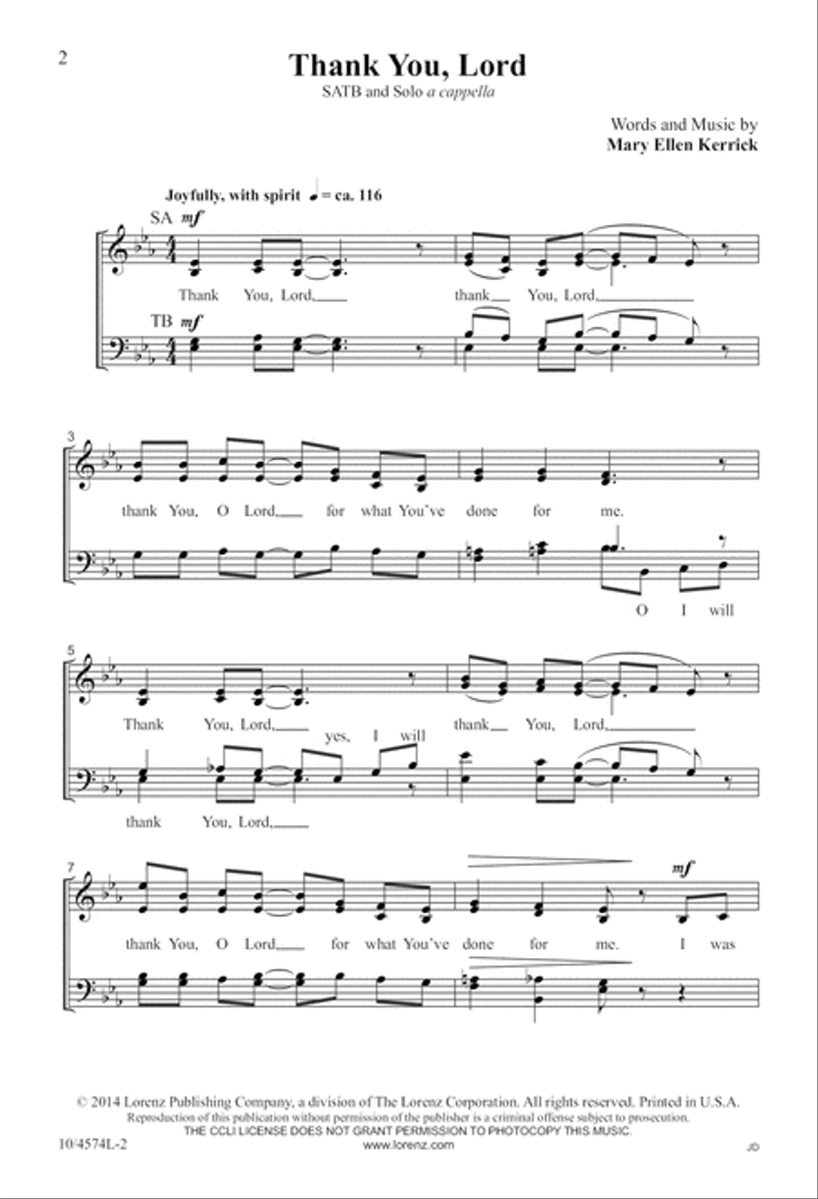 Thank You, Lord 4-Part scores gallery preview page 3