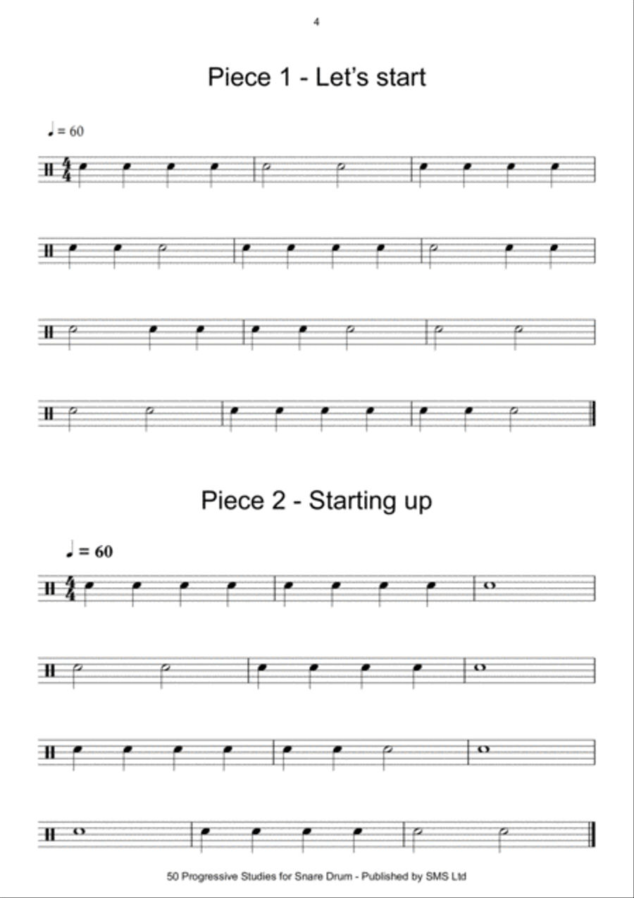 50 Progressive Snare Drum Studies Snare Drum scores gallery preview page 4