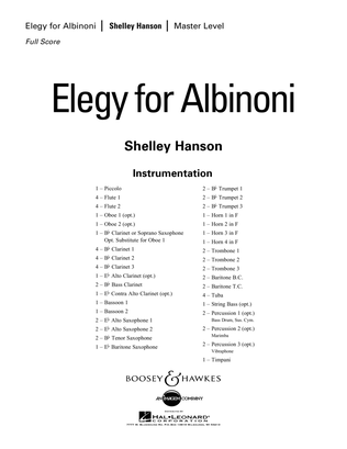Book cover for Elegy For Albinoni - Conductor Score (Full Score)