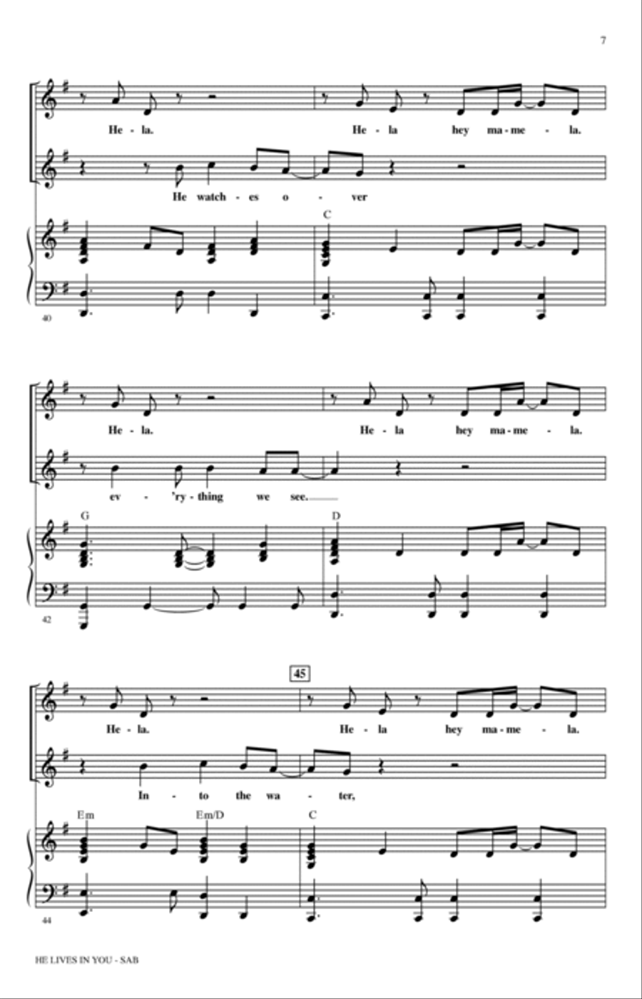 He Lives In You (from The Lion King II: Simba's Pride) (arr. Mark Brymer) 3-Part scores gallery preview page 6