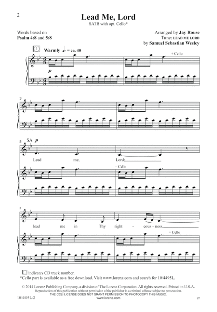 Lead Me, Lord Lead Me, Lord 4-Part scores gallery preview page 3