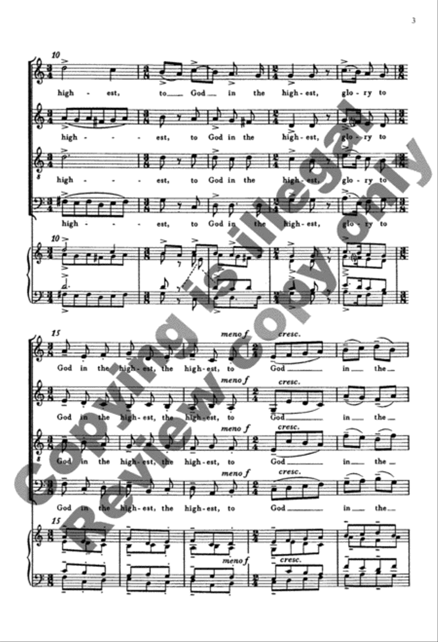 Glory to God in the Highest (Choral Score) 4-Part scores gallery preview page 3