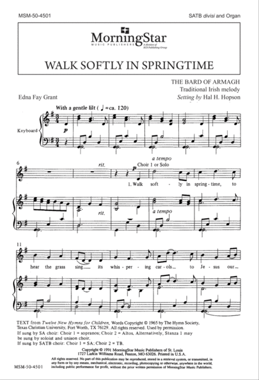 Walk Softly in Springtime 2-Part scores gallery preview page 2