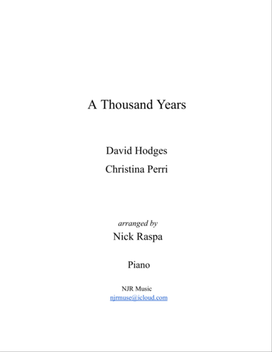 A Thousand Years Piano Solo scores gallery preview page 3