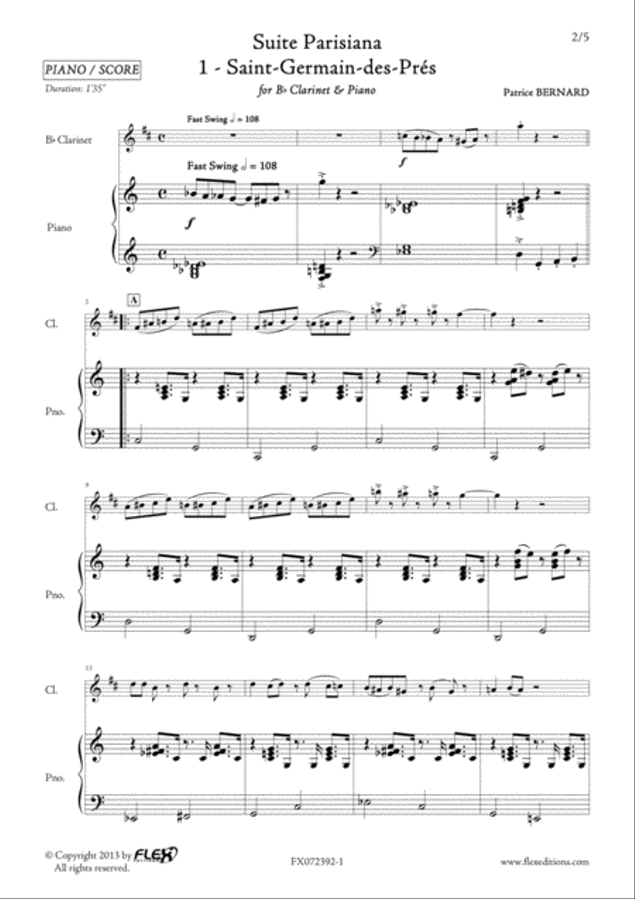 Suite Parisiana - 1 B-Flat Clarinet scores gallery preview page 2