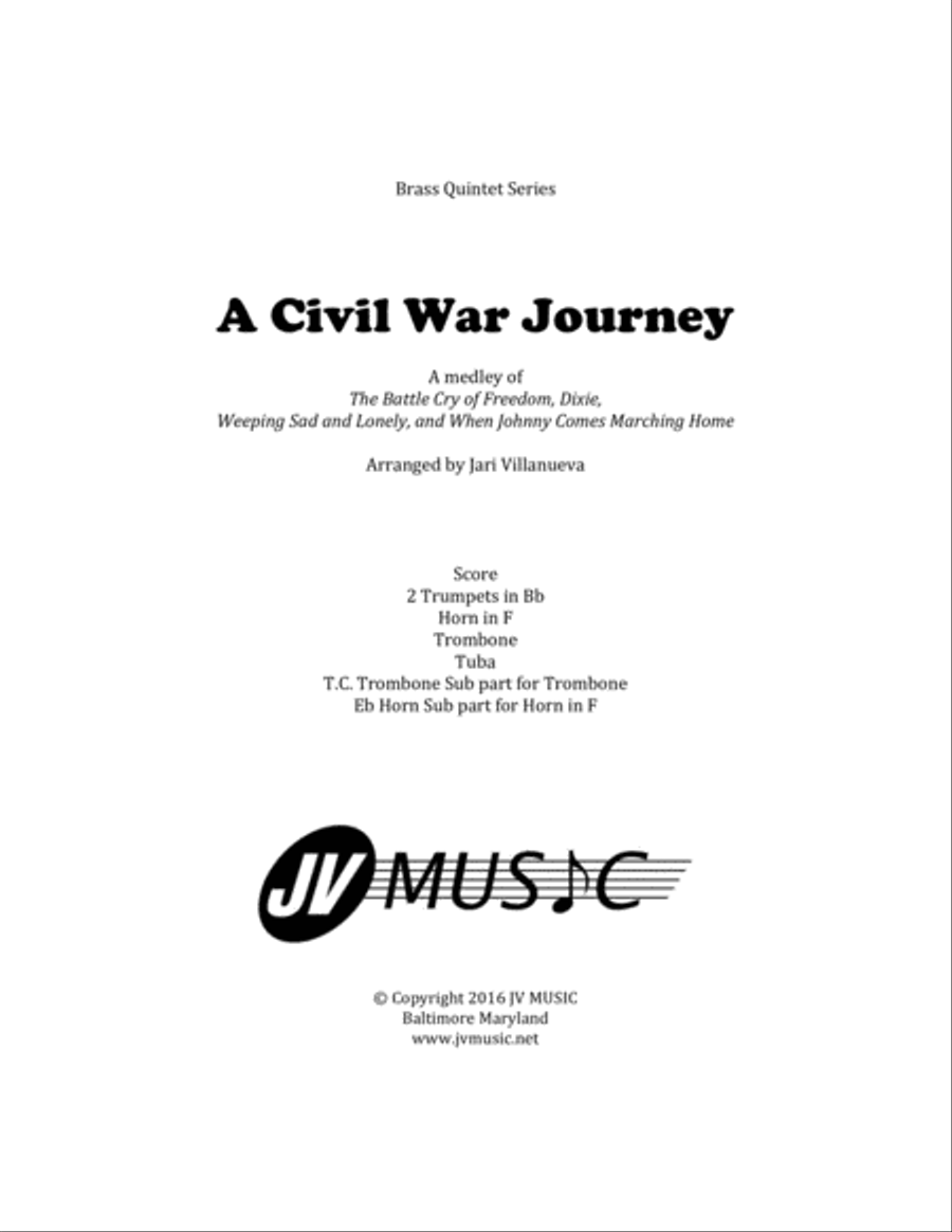 A Civil War Journey for Brass Quintet Brass Quintet scores gallery preview page 1