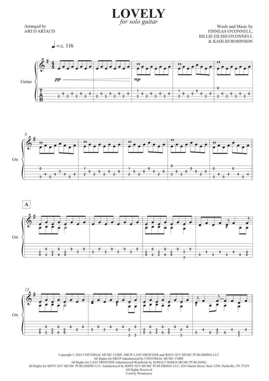 Lovely Electric Guitar scores gallery preview page 1