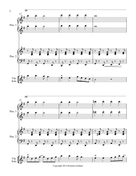 Fiddlin' Bells (Jingle Bells arrangement for 3+ violins and 1 piano--2 to 4 hands) image number null