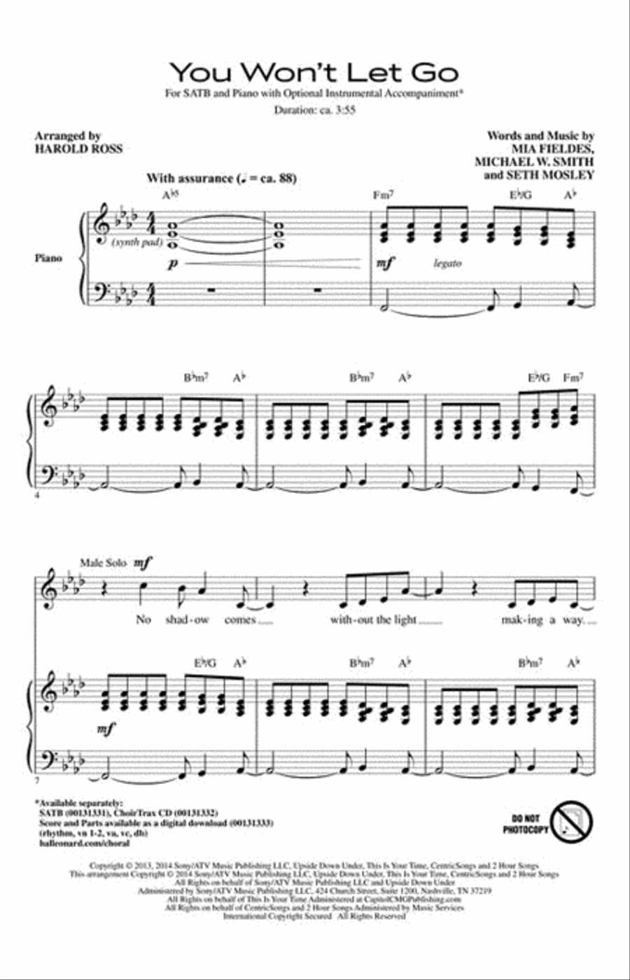 You Won't Let Go You Won't Let Go Choir scores gallery preview page 2