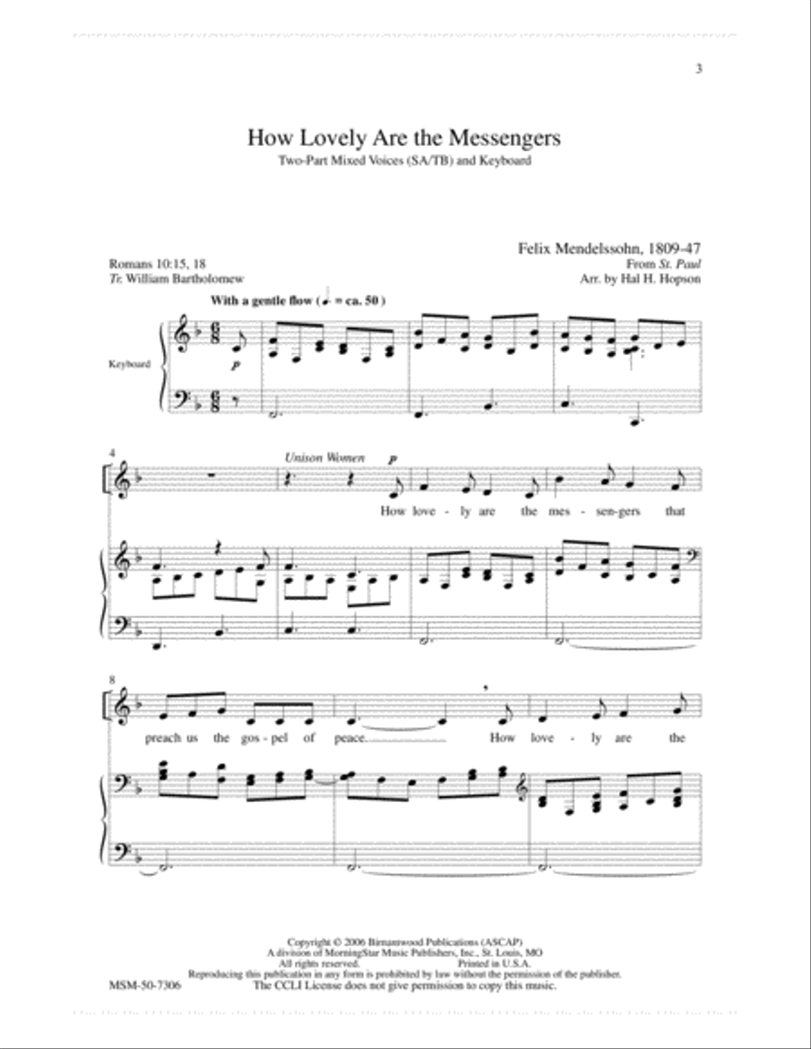 How Lovely Are the Messengers 2-Part scores gallery preview page 2