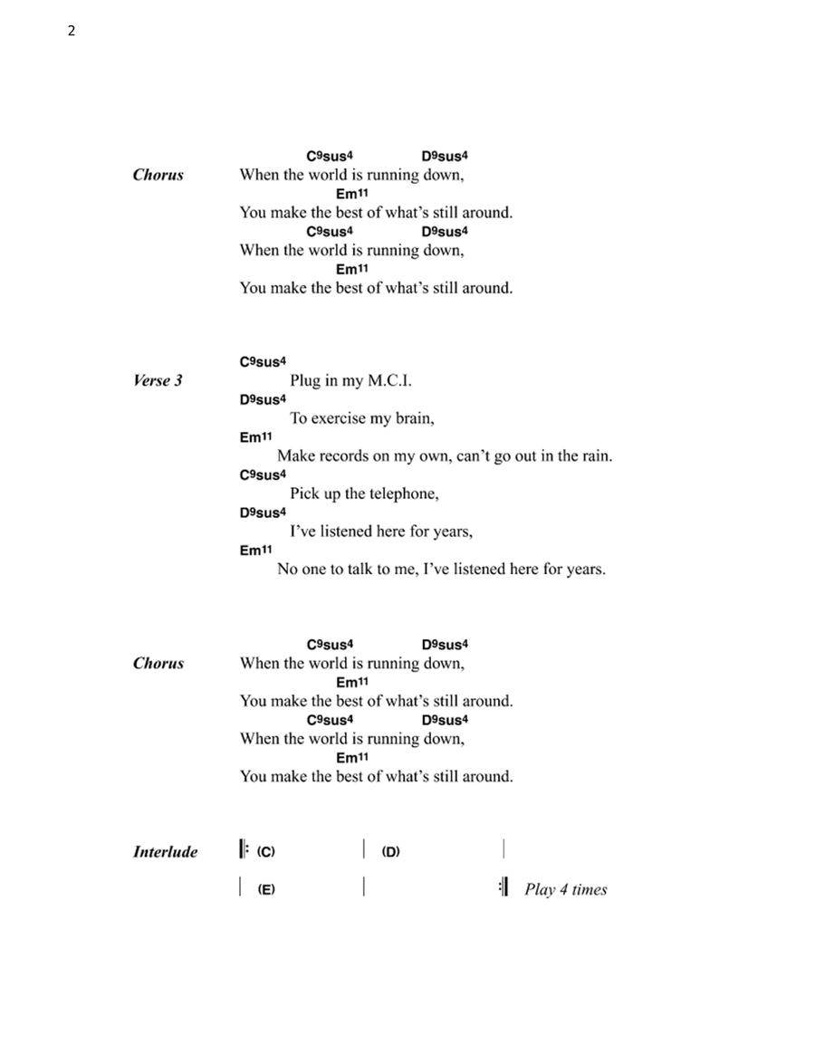 When The World Is Running Down Guitar scores gallery preview page 2