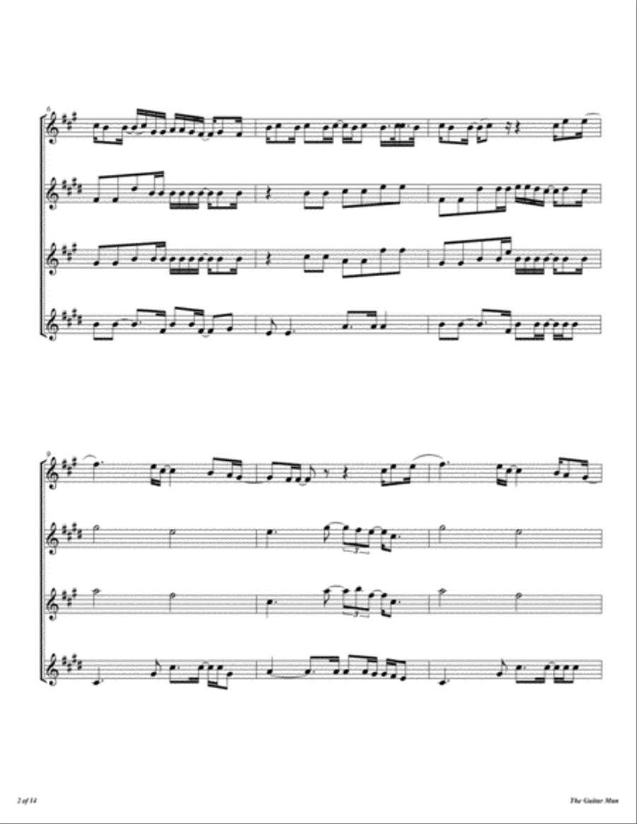 The Guitar Man Woodwind Quartet scores gallery preview page 3