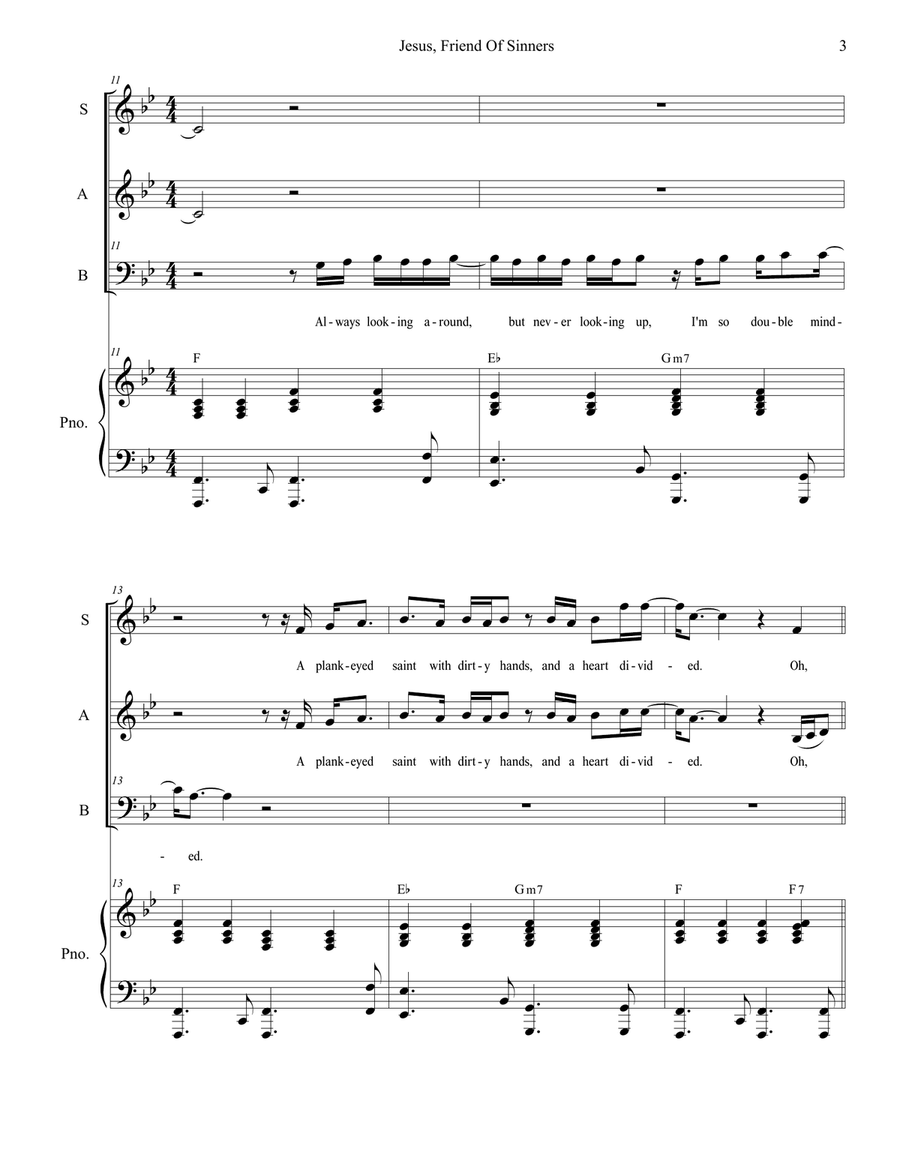 Jesus, Friend Of Sinners Jesus, Friend Of Sinners Piano, Vocal scores gallery preview page 3