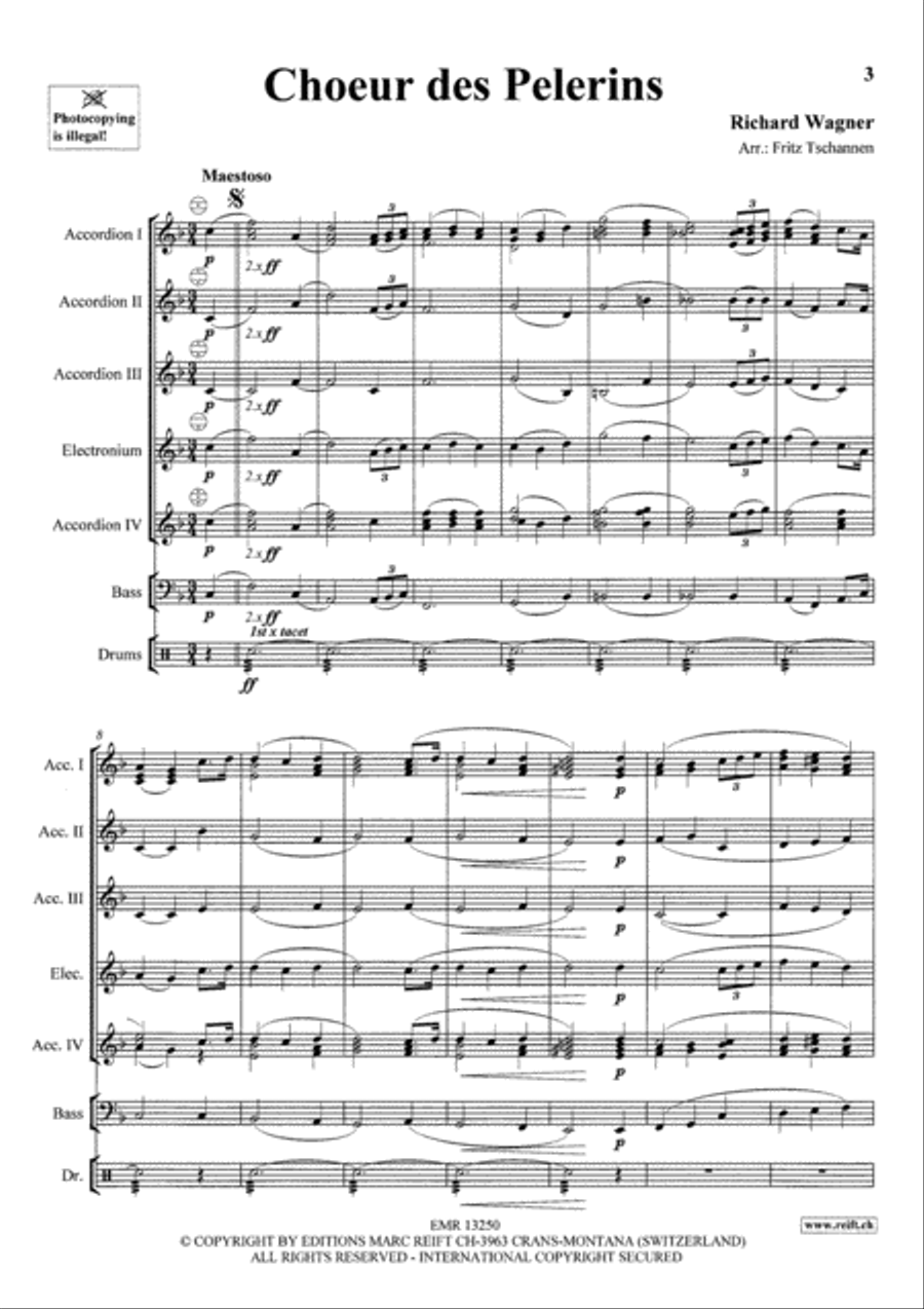 Choeur des Pelerins Accordion scores gallery preview page 3