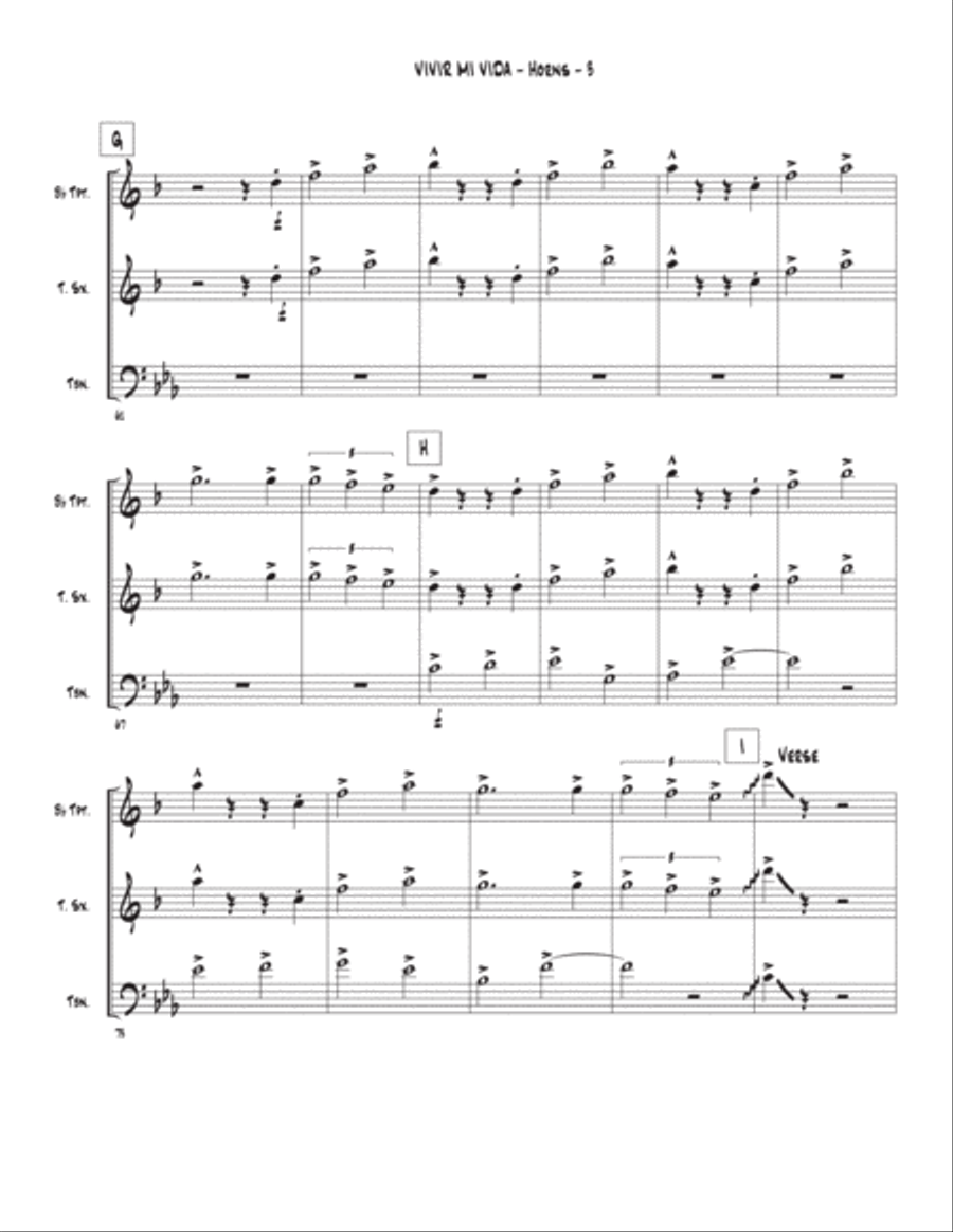 Vivir Mi Vida Tenor Saxophone scores gallery preview page 3