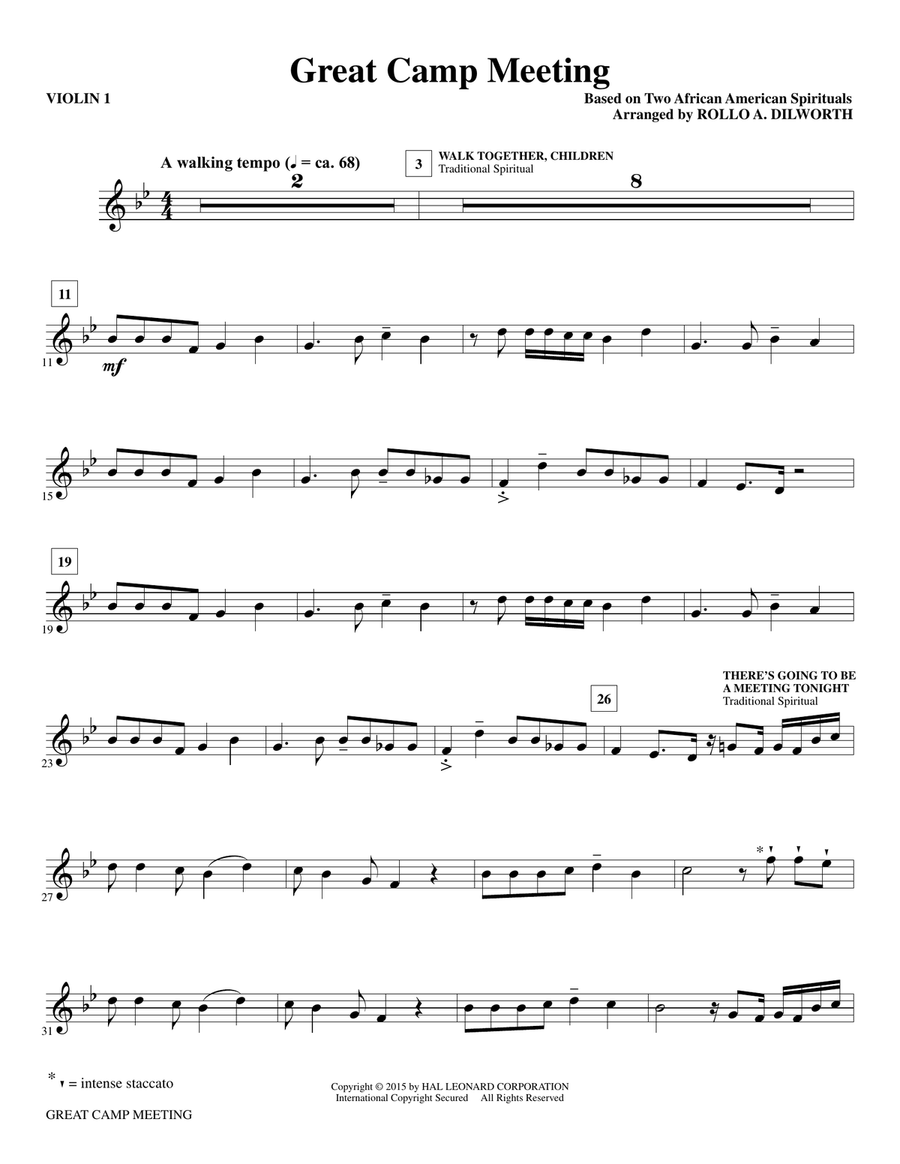 Great Camp Meeting (arr. Rollo Dilworth) - Violin 1