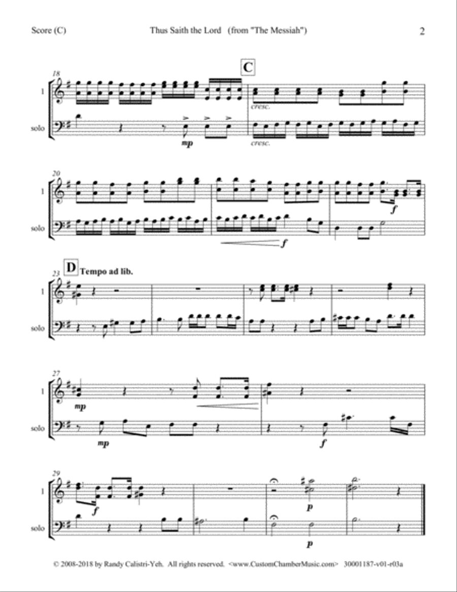 Thus Saith the Lord (Messiah): duet Large Ensemble scores gallery preview page 3