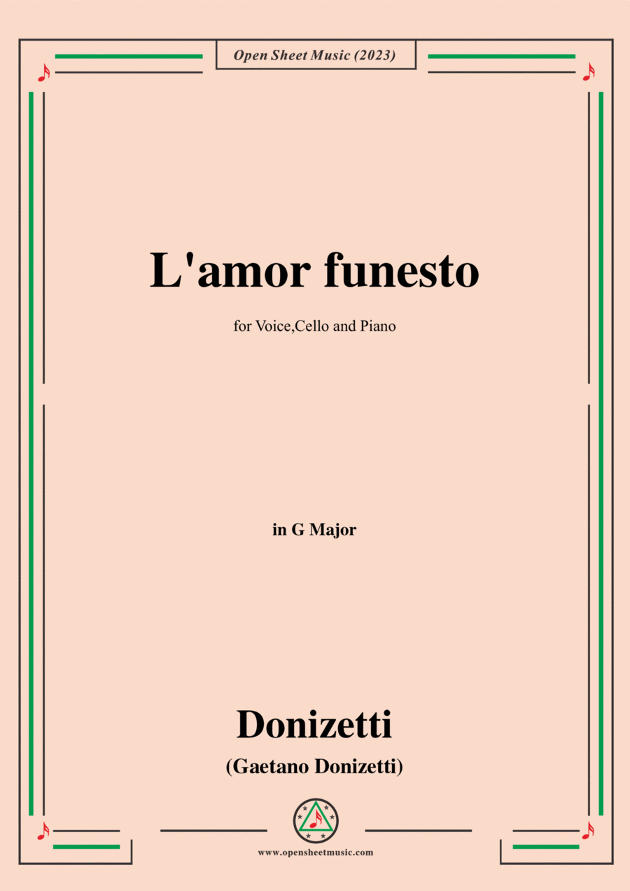 Donizetti-L'amor funesto,for Voice,Cello and Piano String Orchestra scores gallery preview page 1