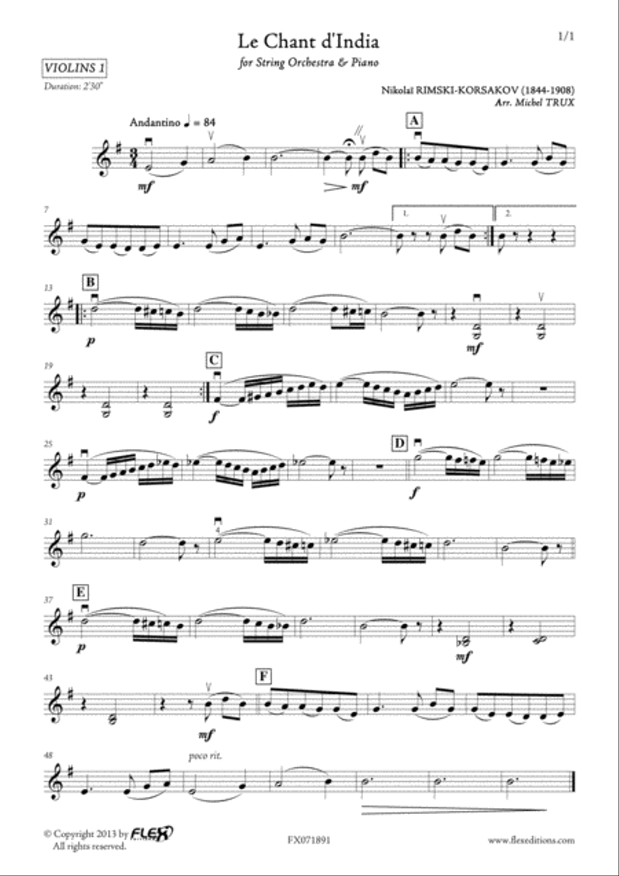 Le Chant d'India 4-Part scores gallery preview page 6