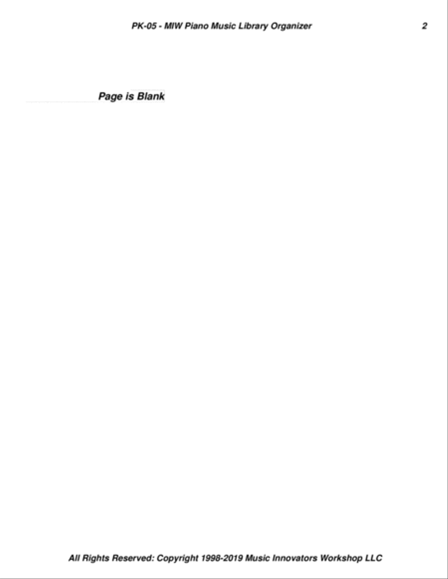 PK-05 - MIW Piano Music Library Organizer Organ scores gallery preview page 2