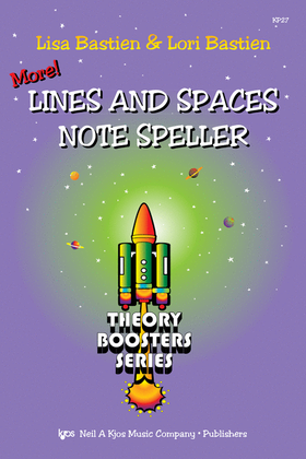 Book cover for Bastien Theory Boosters: More Lines and Spaces Note Speller