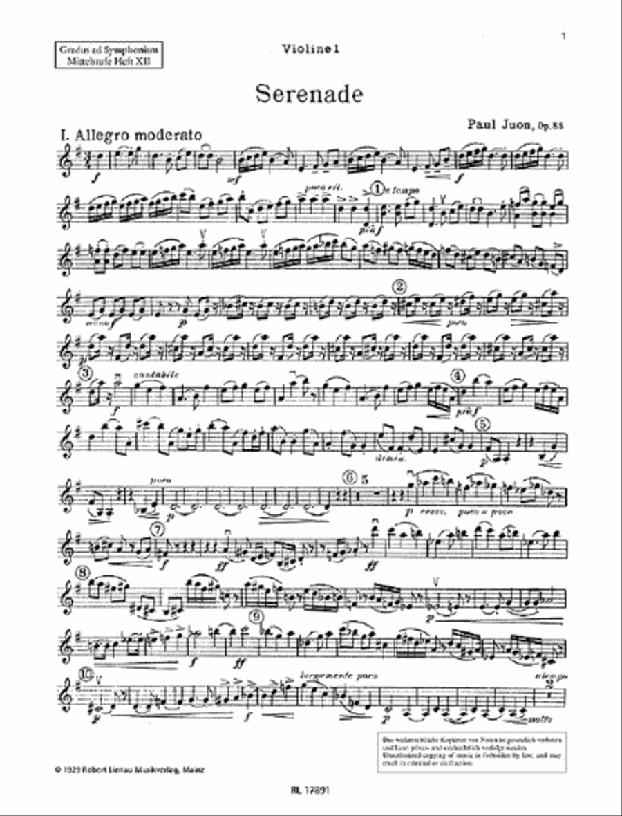 Serenade Violin scores gallery preview page 1