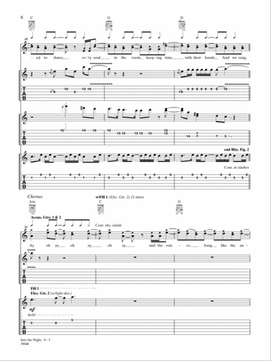 Into the Night Guitar Tablature scores gallery preview page 3