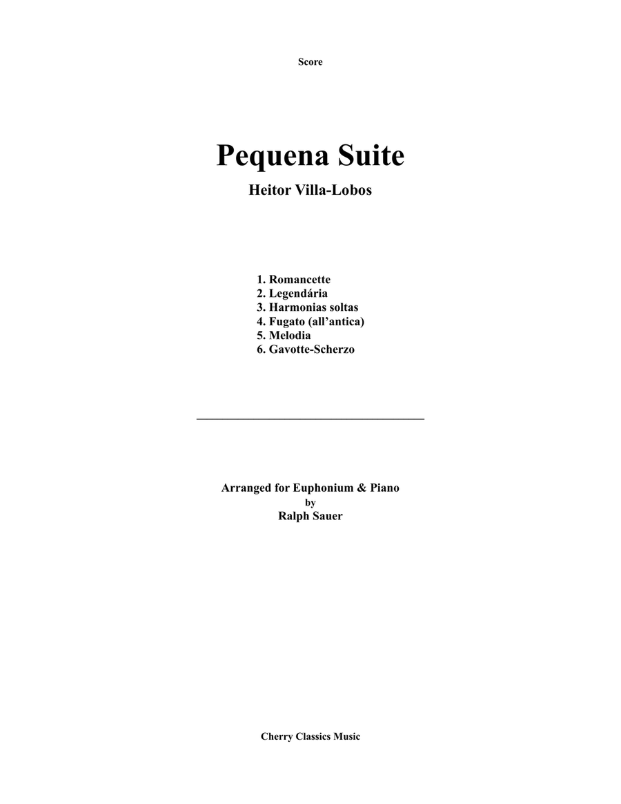 Pequena Suite for Euphonium and Piano Euphonium scores gallery preview page 1