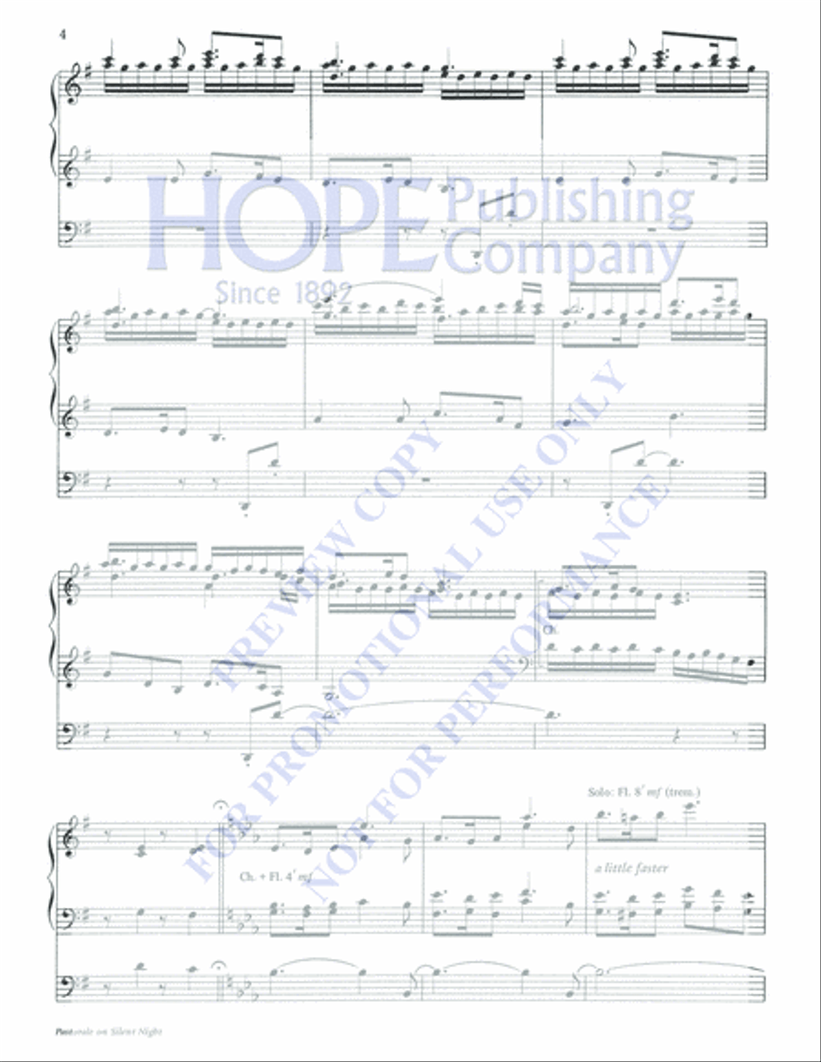 Pastorale on Silent Night Organ Solo scores gallery preview page 4