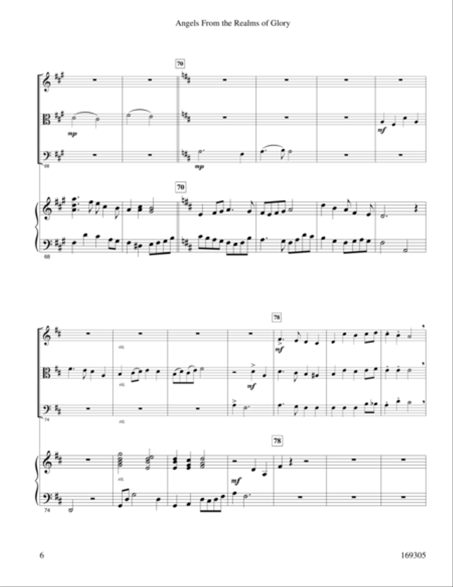 Angels From The Realms Of Glory String Trio scores gallery preview page 6
