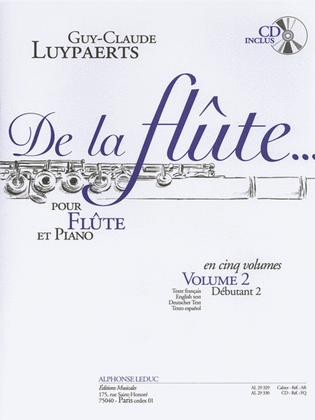 Book cover for Luypaerts De La Flute Volume 2 Debutant 2 Flute & Piano Cd