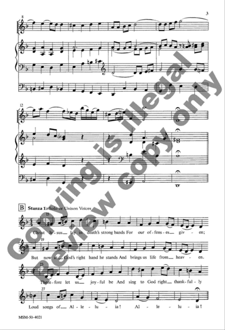 Christ Jesus Lay in Death's Strong Bands 4-Part scores gallery preview page 3
