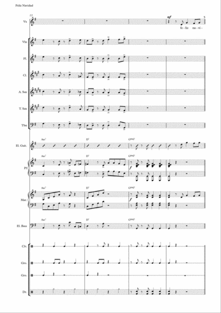 Feliz Navidad Feliz Navidad Small Ensemble scores gallery preview page 5