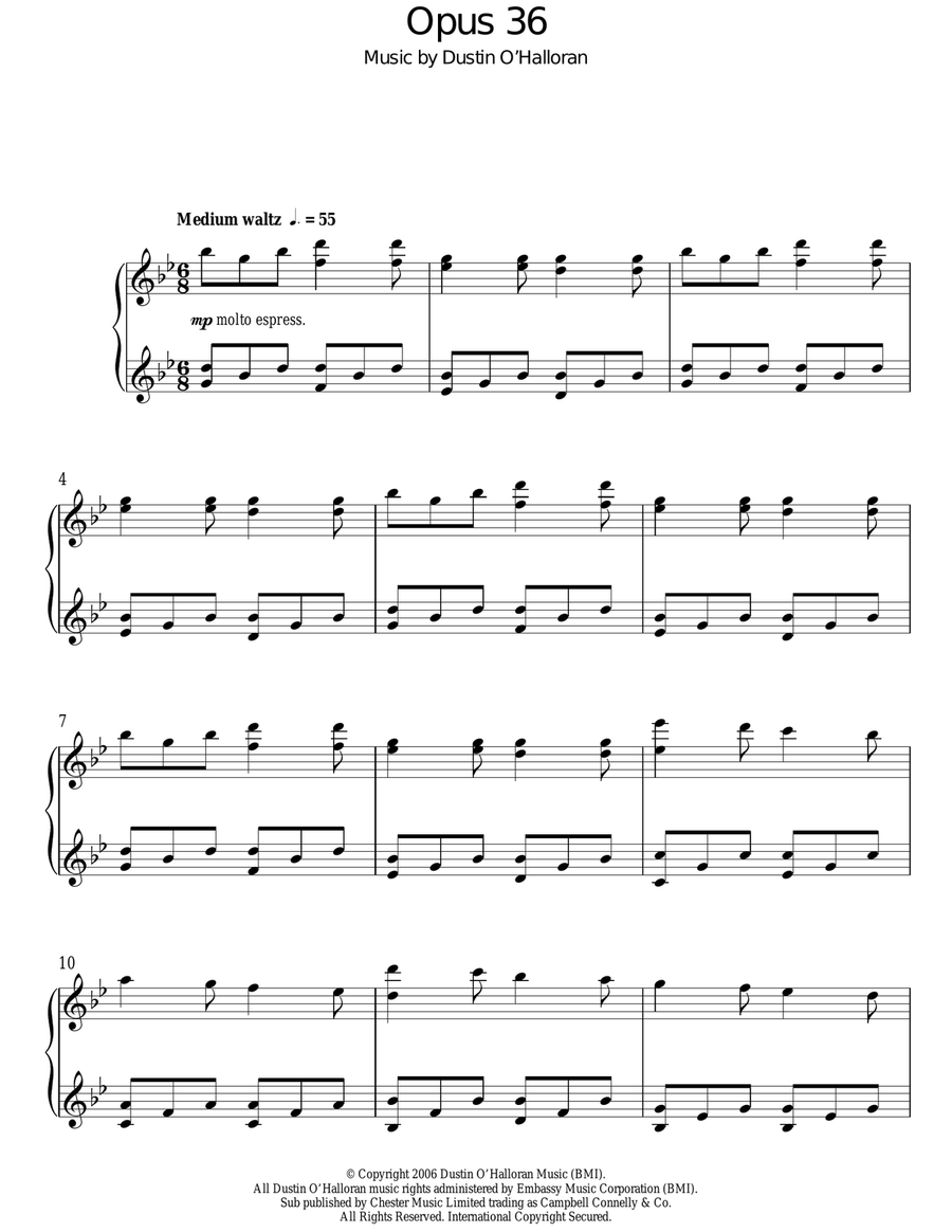 Opus 36 Opus 36 Piano Solo scores gallery preview page 1