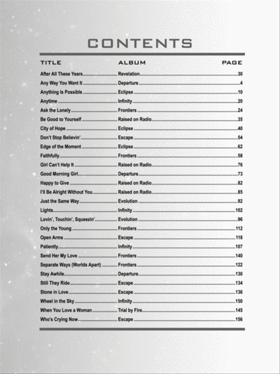 Journey -- Piano Sheet Music Anthology Piano, Vocal, Guitar scores gallery preview page 2