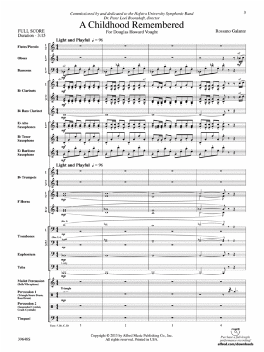 A Childhood Remembered: Score Concert Band scores gallery preview page 3