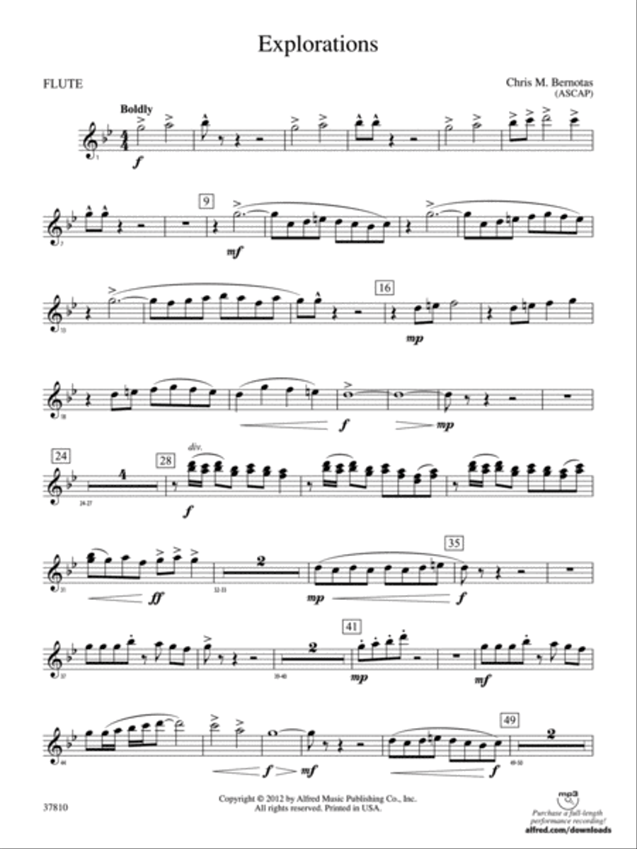 Explorations: Flute Concert Band scores gallery preview page 1