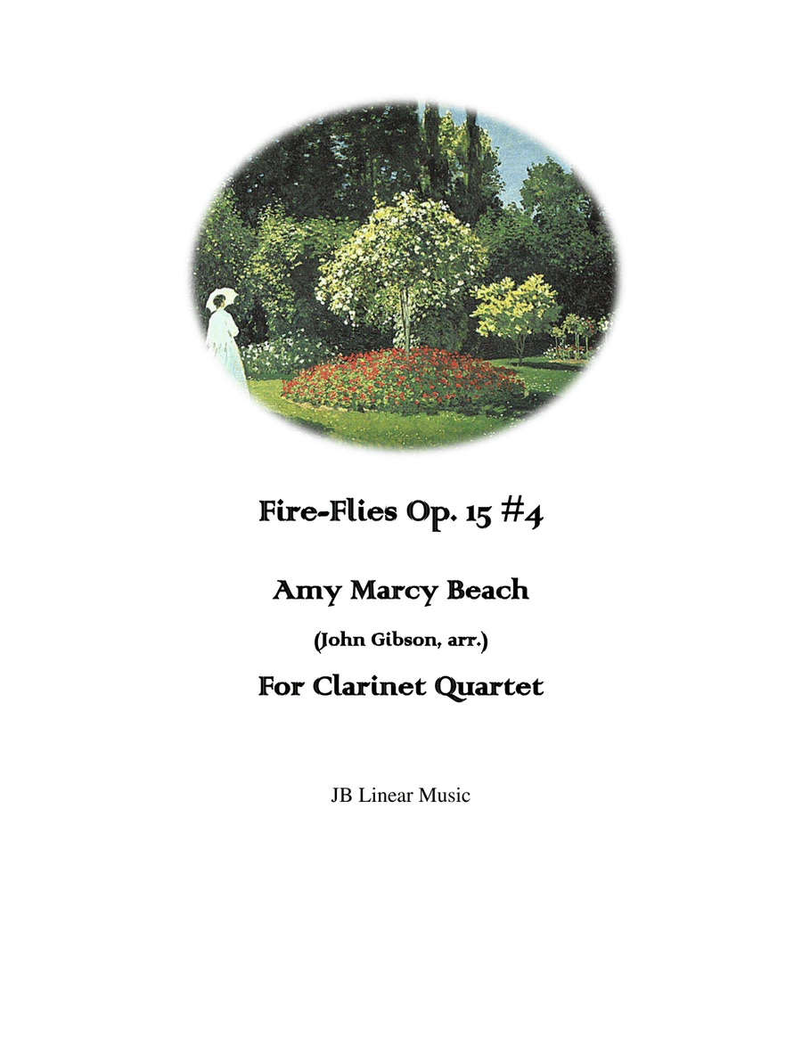 Amy Beach - Fire-Flies set for Clarinet Quartet Clarinet Quartet scores gallery preview page 1