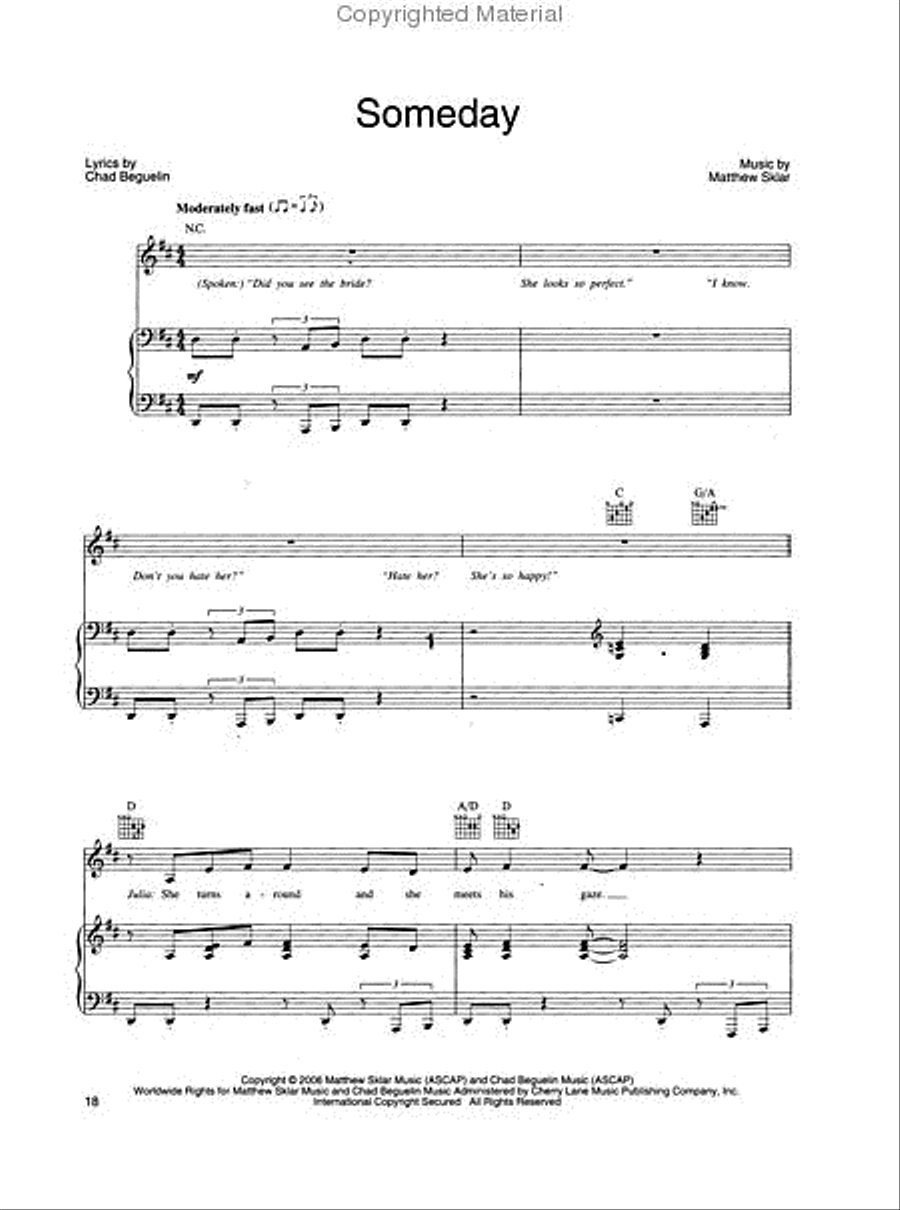 The Wedding Singer The Wedding Singer Piano, Vocal, Guitar scores gallery preview page 3
