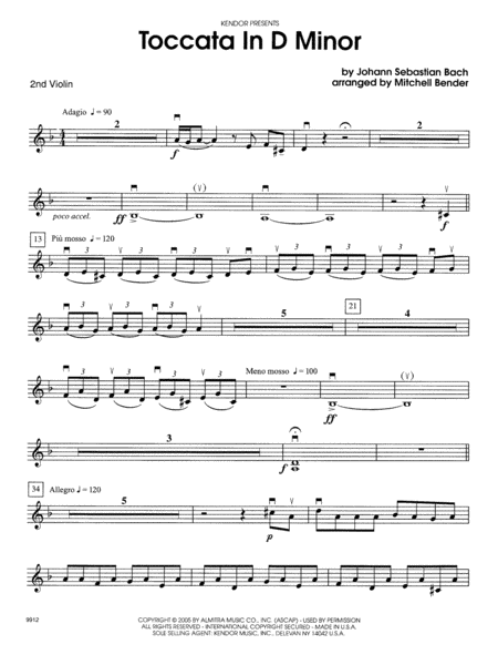 Toccata in D Minor - Violin 2