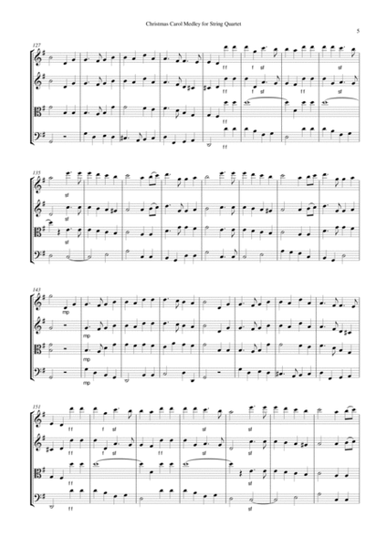 Christmas Carol Medley for String Quartet Score and Parts image number null