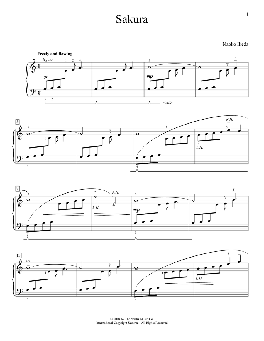Sakura Piano Method scores gallery preview page 1