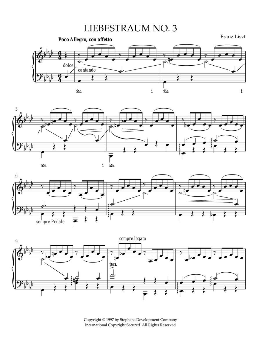 Liebestraum No. 3 Liebestraum No. 3 Piano Solo scores gallery preview page 1